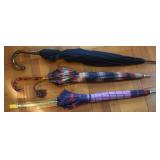 (3) Vintage Full Size Umbrellas inc Tortoise Shell