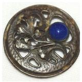 Georg Jensen-style Sterling & Lapis Cabachon