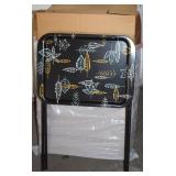MCM Black w/ Leaves Pattern 4pc TV Tray Set