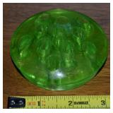 Antique Uranium Glass 11 Hole Flower Frog