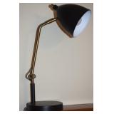 Contempo Adjustable Goldtone & Black Desk Lamp
