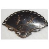 Vtg Siam Sterling Silver Dancers Fan Brooch 2.5w