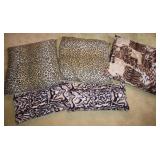 (5) Large Animal Print Accent Pillows up to 27"sq