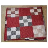Handmade Red Block Small Quilt