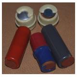 (5) Vintage Coin Holders w/ Blue & Red Points