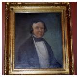 19C Portrait Painting Oil on Canvas Gilt Framed 23