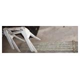 Pair Vtg Wooden Saw Horses + 74" Painters Plank