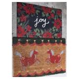 (2) Entryway Rugs w/ Norwegian Horses + "Joy"