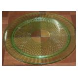 Green Uranium Glass Cake Plate 13" Diam