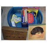 Small Tote of Vtg Games/Gloria Swanson Notepad