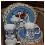1988 Sakura Debbie Mumm Snowman Dinnerware