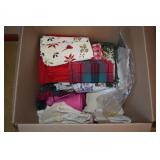 Box of Linens w/ Dining/Kitchen Towels+