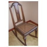Antique Cane Seat Rocking Chair 34" Tall
