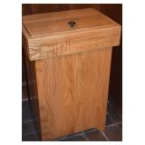 Handcrafted Solid Wood Kitchen Waste Basket Holder