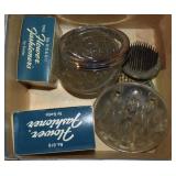 Box of Glass & Metal Flower Frogs +Gadjo Fashioner
