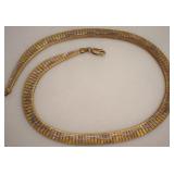Vtg 925 Sterling Italy 2 Tone Necklace 17" Long