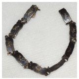 Vtg Siam Sterling Silver Dancers Link Bracelet