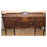Antique AJ Johnson & Sons Chicago Inlaid Mahogany