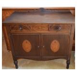 Antique AJ Johnson & Sons Chicago Inlaid Mahogany