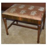 Antique Upholstered Bench 17 x 24 x 17.5t
