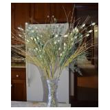 Antique ABP Cut & Etched Glass 10"t Vase w/ Spray