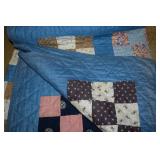 Handmade Blue Block Small Quilt