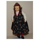 Vtg Ronnaug Petterssen Norwegian Girl Doll 7.25" t