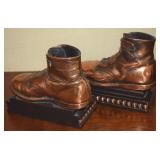 L.E. Mason Coppered Shoes Bookend Pair 7.25w