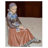 Dahl Jensen Porcelain Seated Amager Girl Figure
