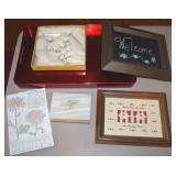 Home Decor + Lot w/ Carved Onyx Lovebirds Box,
