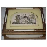Vintage Gilt & Painted Wooden Jewelry Box w/