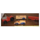 Vintage Wooden Vehicle Toys w/ Race Car +