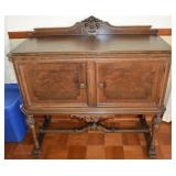 Antique Jacobean Revival Style 2 Door Server 40w x