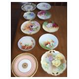 (10) Handpainted / Gilt Porcelain Plates w/Minton