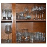Kitchen Cabinet Contents Lot: Stemware w/Horseshoe