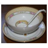 Antique Nippon Handpainted Rose Mayonaisse Bowl