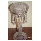 Antique ABP Cut Crystal Table Lamp w/ Drop Prisms