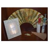 Home Decor Lot: Chinese Fans, Ani Every 5x7 Frame+