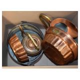 Box of Antique/Vintage Copper / Mixed Kitchenware