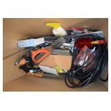 Box of Tools & Hardware w/Mitre Box & Saws,