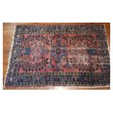 Antique Turkish Lilian-style 3 Border Area Rug 56x