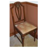 Antique Upholstered Side Chair 37.5" Tall