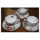 (3) Full Size Cup & Saucer Sets w/ Royal Stafford
