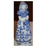 Vtg Royal Delfts Porcelain Dutch Woman Figure