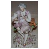 Antique Sitzendorf Porcelain #48 Man & Doves Fig