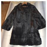 Antique Black Mink Fur Womens Three Quarter Coat