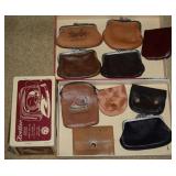 Collection of Vtg/Antique Leather Coin Purses +
