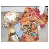 Box Full of Autumn / Fall Decor w/ Scarecrow +