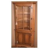 Tell City Rock Hard Maple Corner Lighted Cabinet