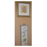(2) Framed Wall Art Floral Home Decor Pcs w/